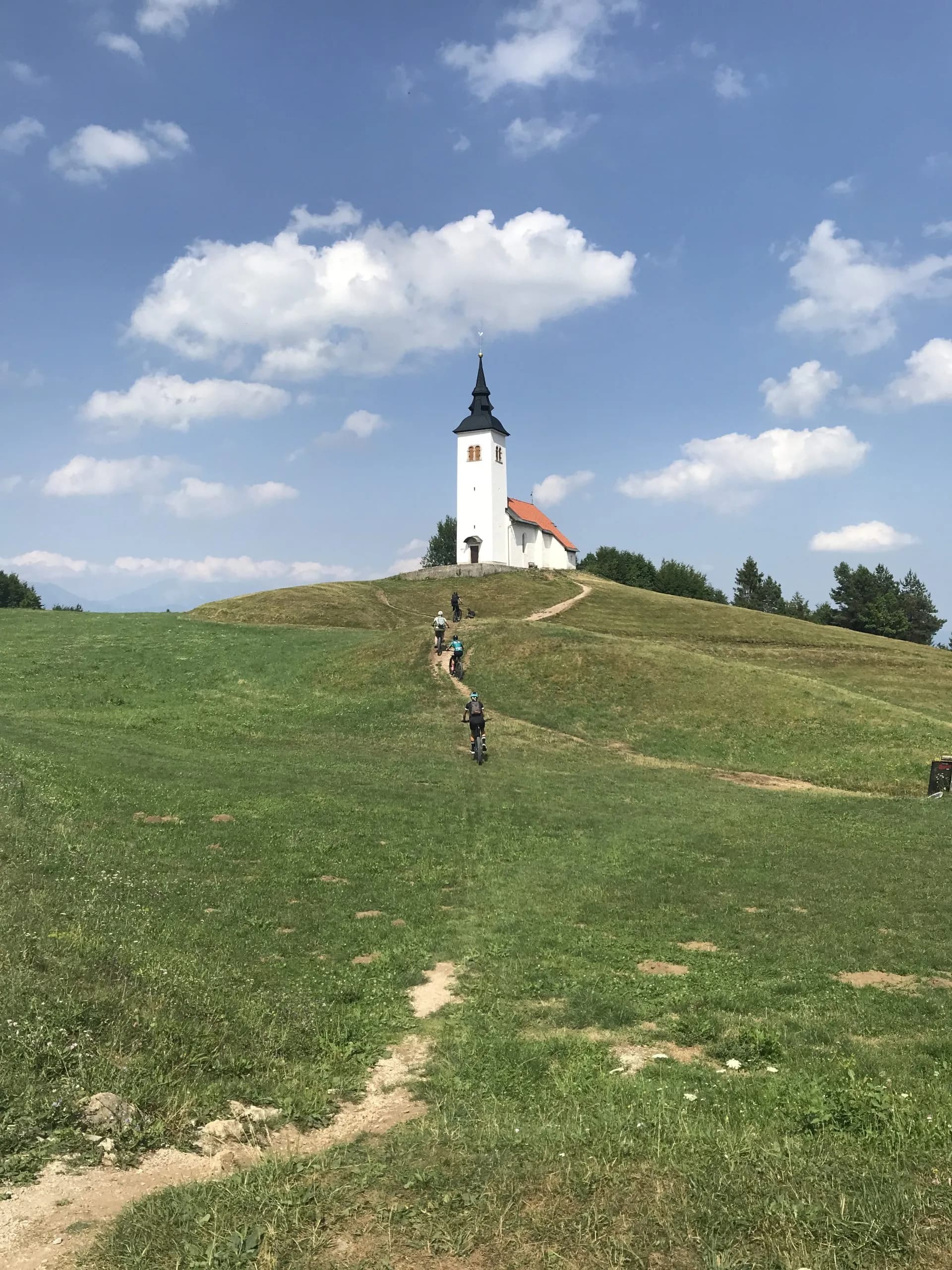 cycling to the historic church on križna gora