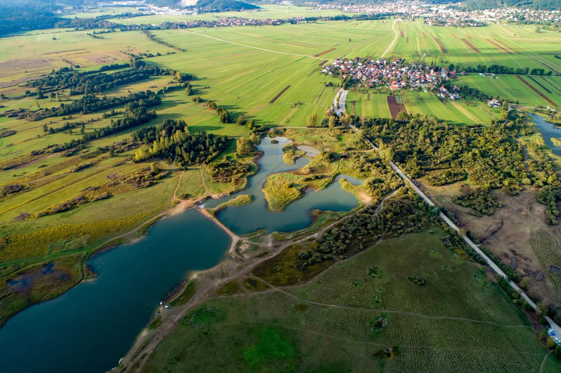 cerkniško jezero aerial