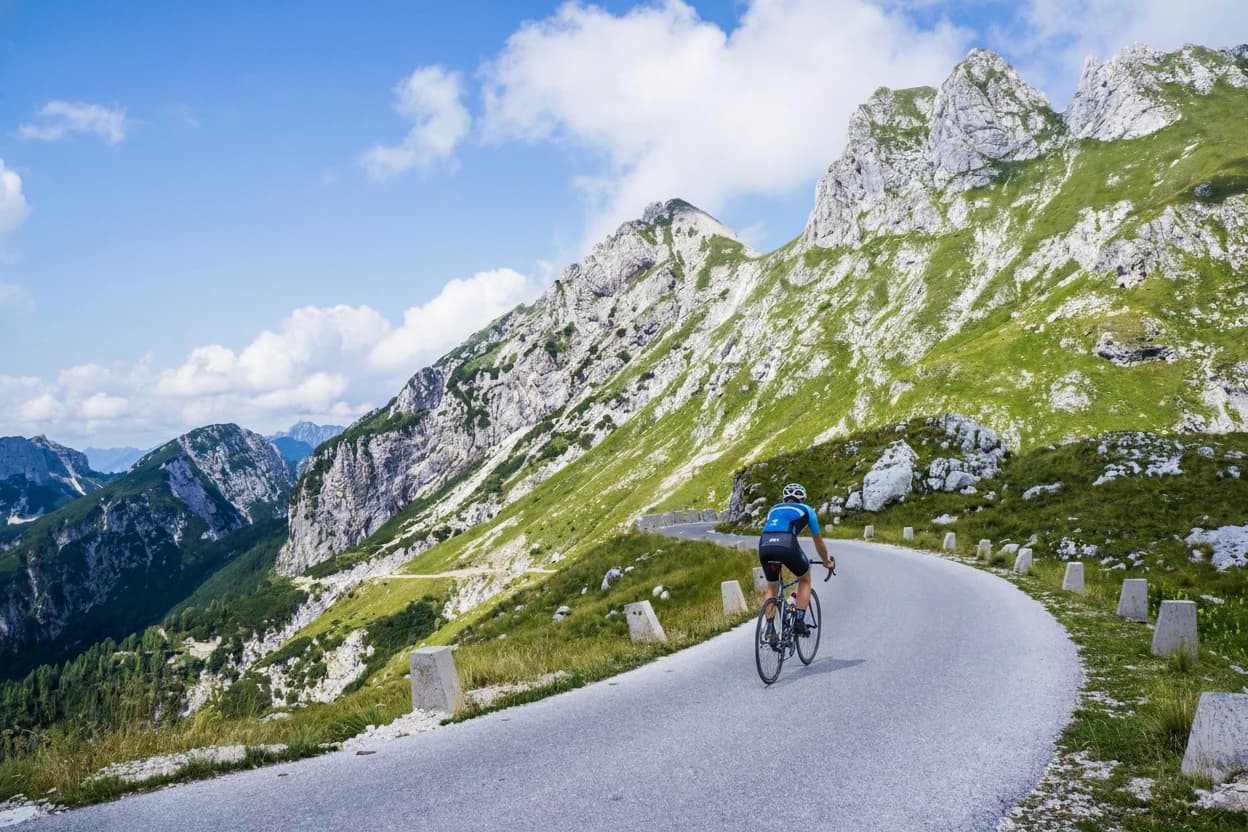 Road to Mangart saddle, highest road in Slovenia.