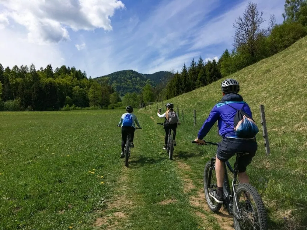 Cykling genom ängarna