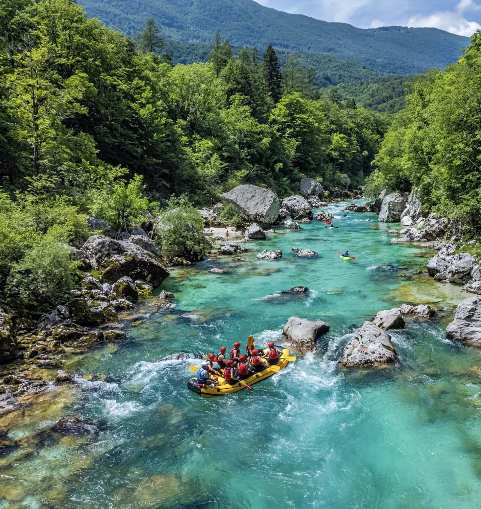 Forsränning på floden Soča