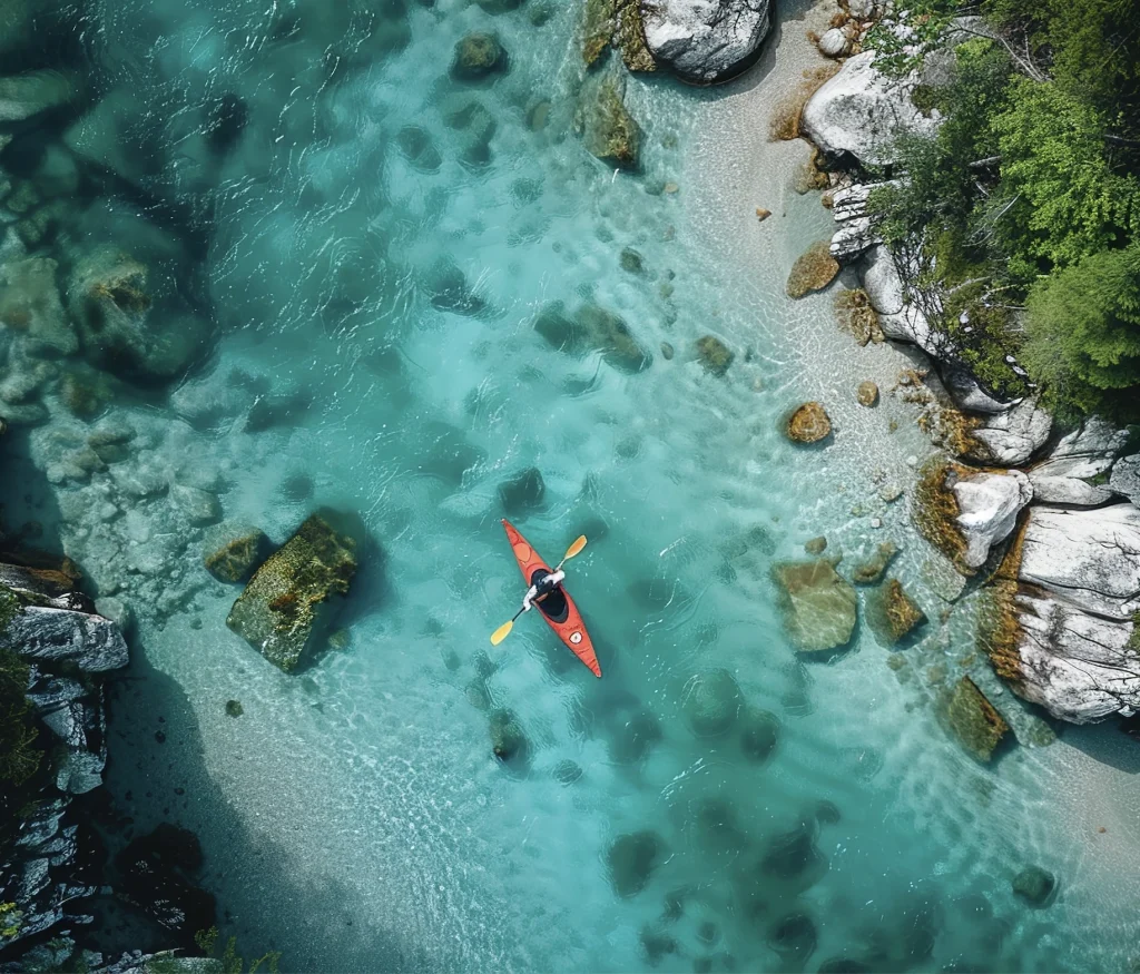 Kajakpaddling på floden Soča