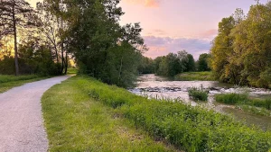 cycling path along kamniska bistrica