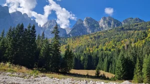 view on way to kranjska gora from italy